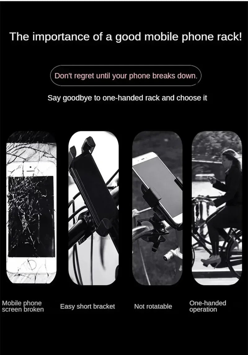 Bicycle Phone Holder Mount Universal Mobile Cell GPS Metal Riding MTB Motorcycle Stand Bracket Bike Moto Handlebar Antislip Clip