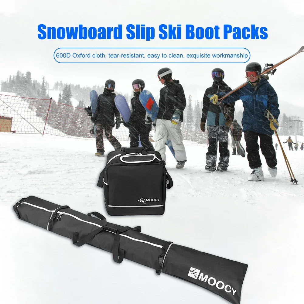 2PCS/set Ski Bag & Boot Bag Padded Waterproof Skis Storage Bag for Travel Fit Skis Up to 200 cm and Boots Up to US Size 13 스키 백