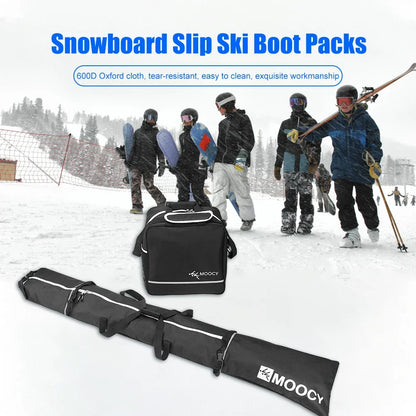 2PCS/set Ski Bag & Boot Bag Padded Waterproof Skis Storage Bag for Travel Fit Skis Up to 200 cm and Boots Up to US Size 13 스키 백