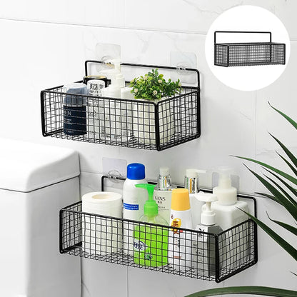 Living Room Bedroom Kitchen Storage Rack Bathroom Wall-Mounted Storage Rack (No Drilling Required)