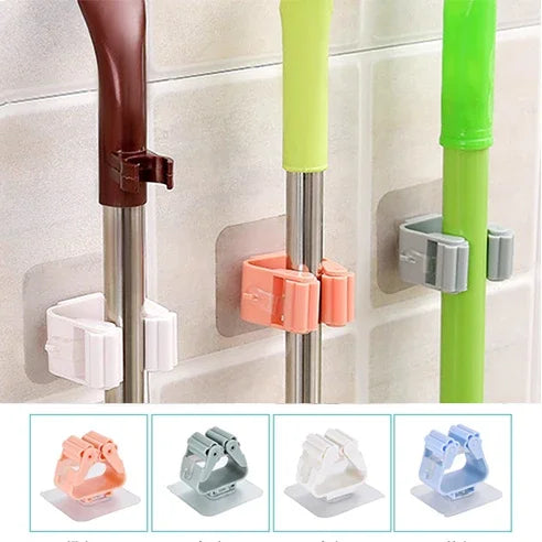 Wall Mounted Mop Organizer Holder Brush Broom Hanger Home Storage Rack Suction Cup Hanging organizers Pipe Hooks racks storage