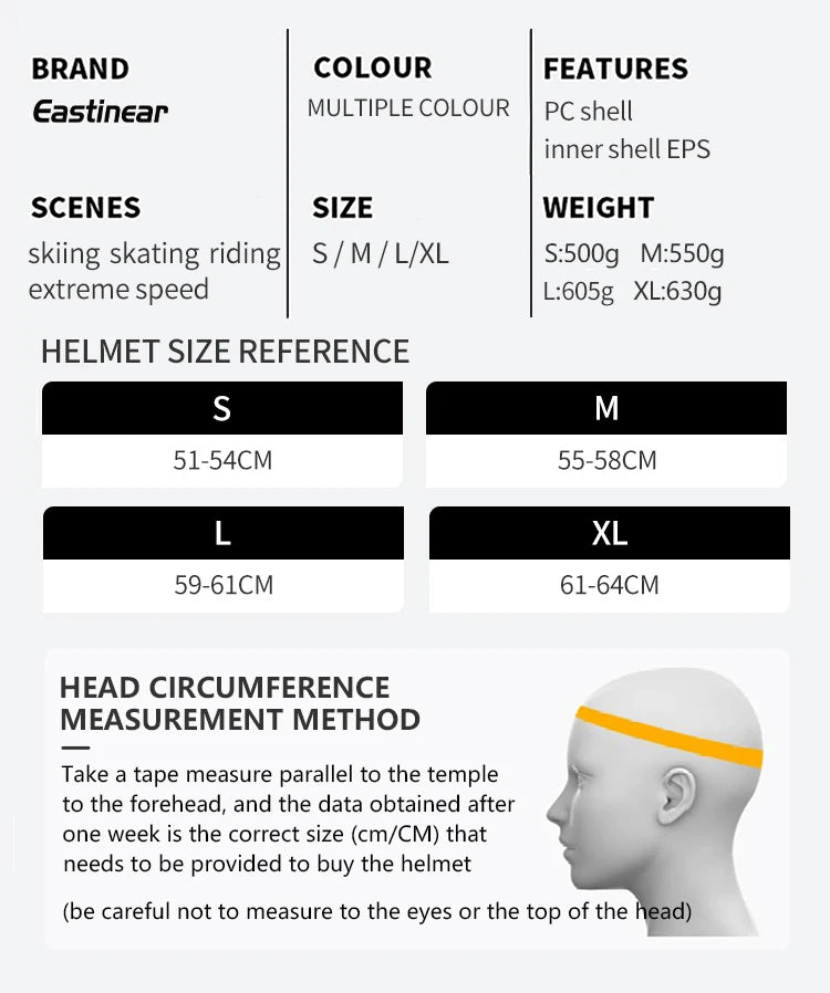 Eastinear Ski Helmet Is Lightweight, Breathable, Anti-collision and Warm for Men and Women, Outdoor Ski Equipment for Children