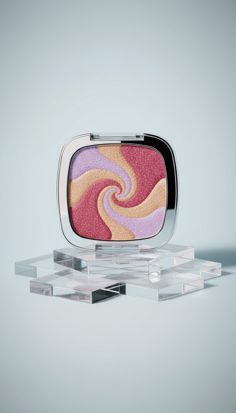 Glitter highlighter compact for radiant sparkle